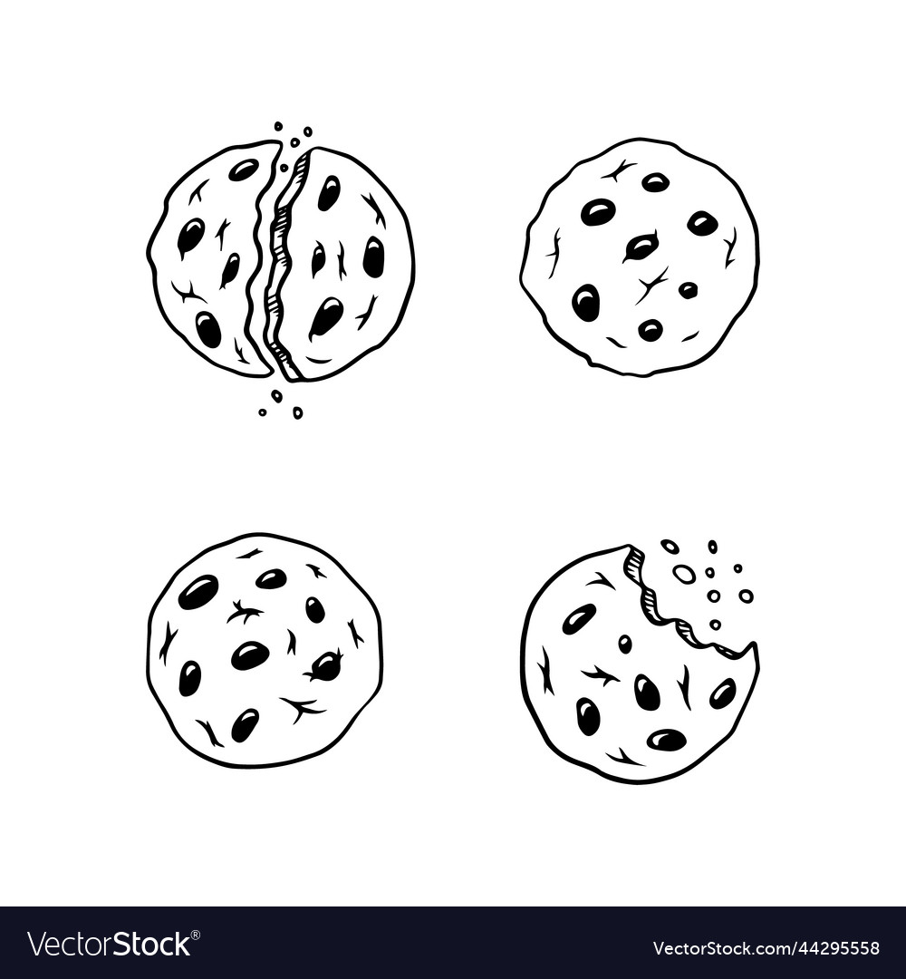 Hand drawn cookies collection Royalty Free Vector Image