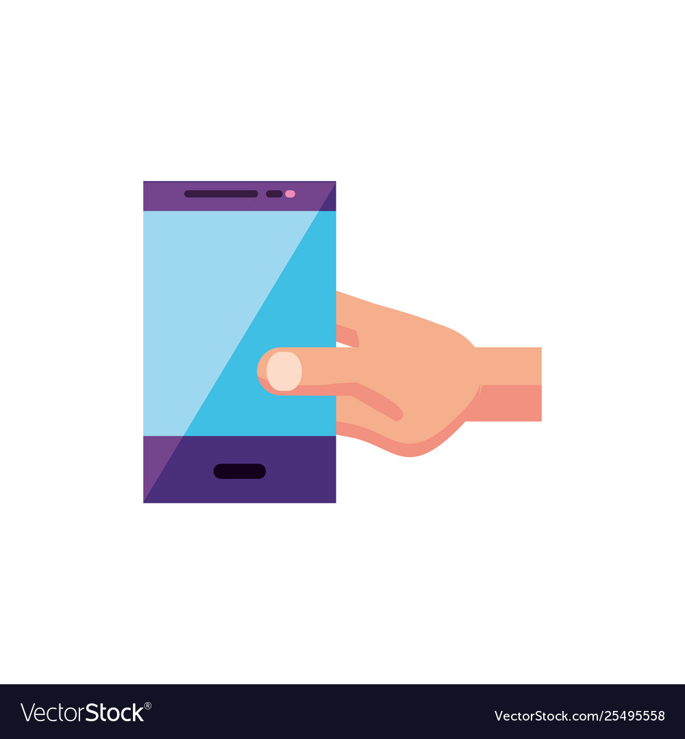 Hand user with smartphone device