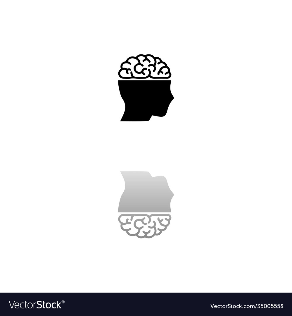 Human brain icon flat