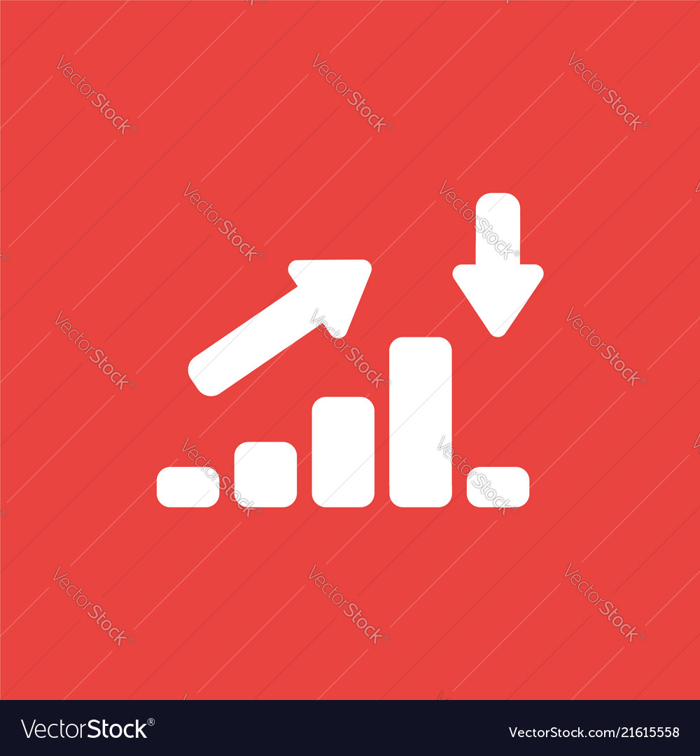 Icon concept of sales bar graph moving up