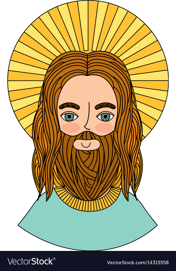 Jesuschrist with halo character religious icon