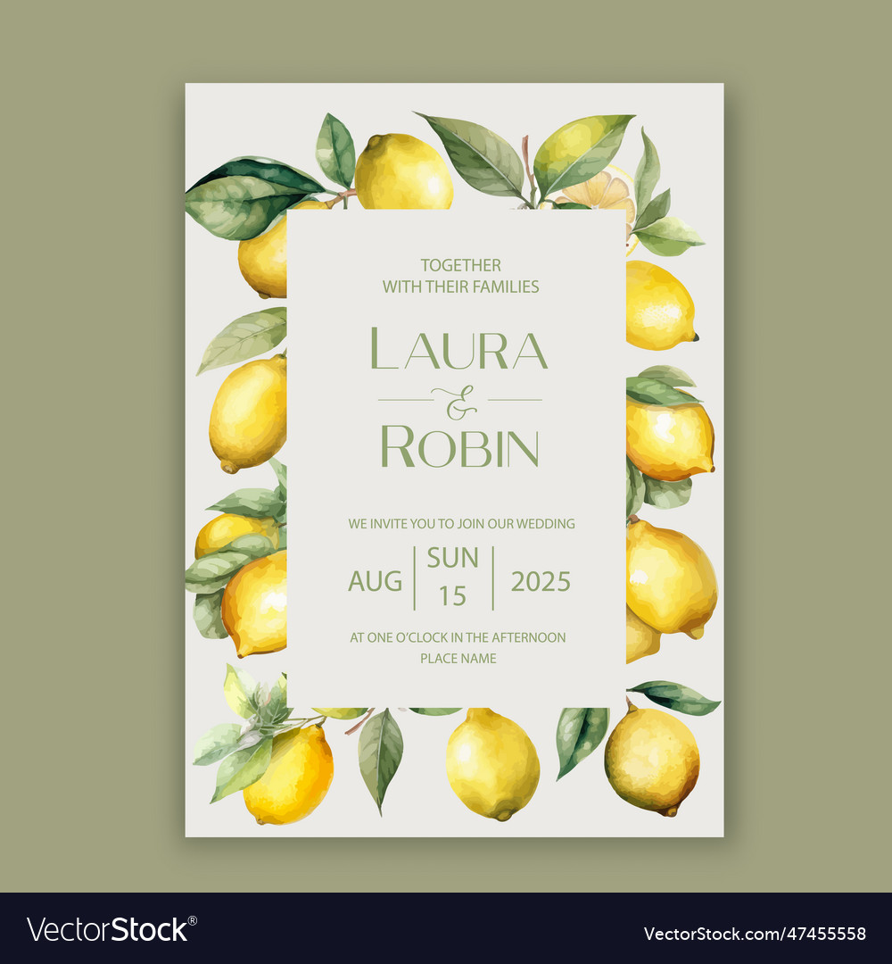 Lemon Wedding Invitation Card