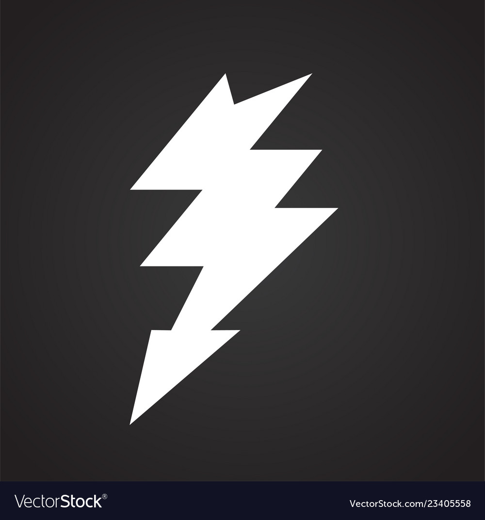 Lightning icon on black background for graphic Vector Image