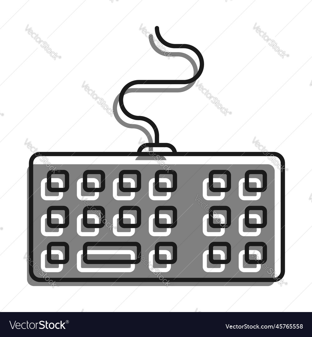 Linear icon wireless personal computer keyboard