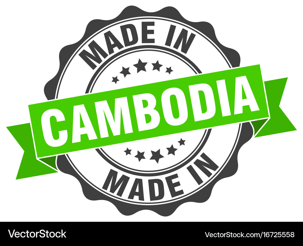 Made in cambodia round seal Royalty Free Vector Image