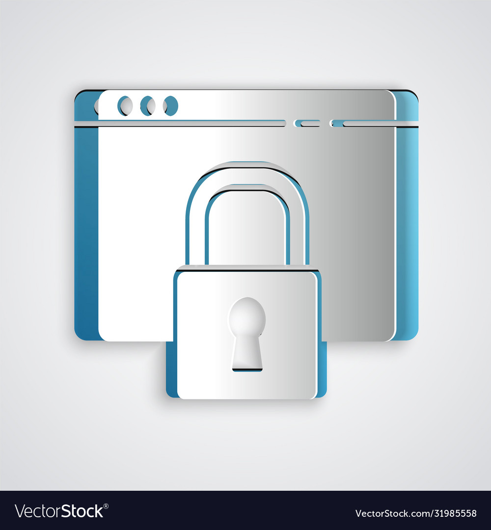 Paper cut secure your site with https ssl icon vector image Paper cut secure your site with https ssl icon