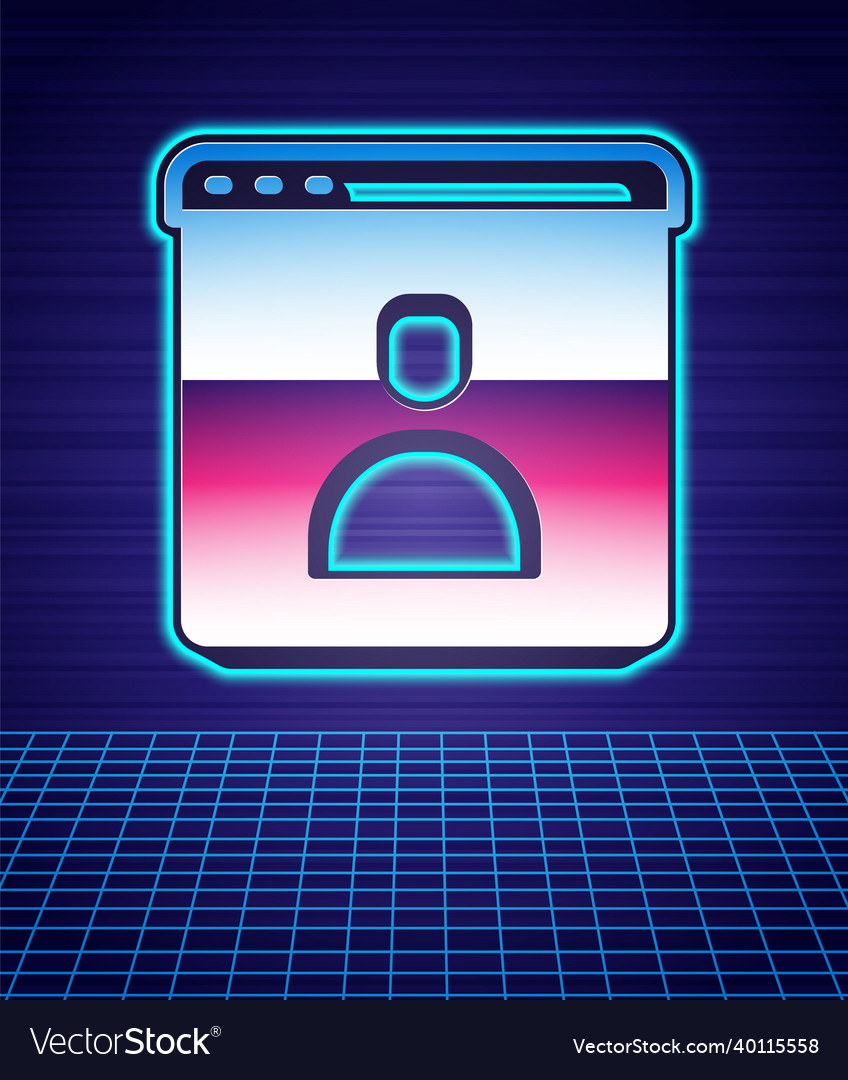 Retro style create account screen icon isolated vector image Retro style create account screen icon isolated