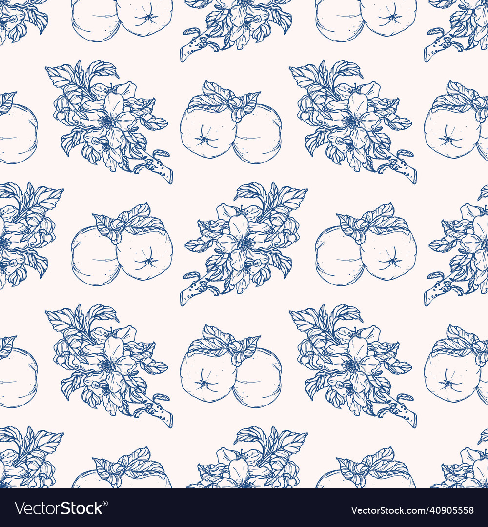 Seamless pattern with apples