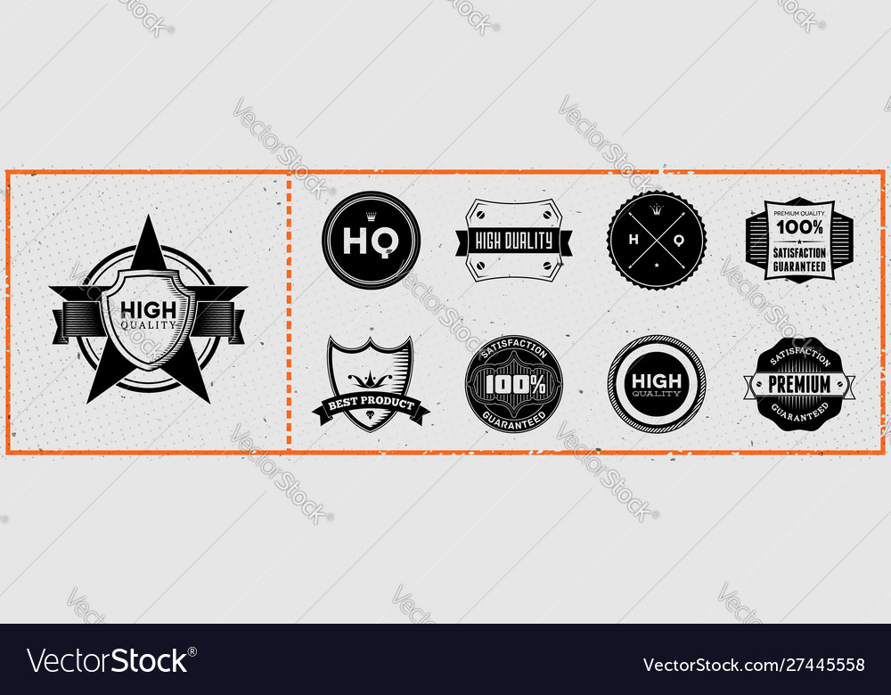 Set retro hipster labels