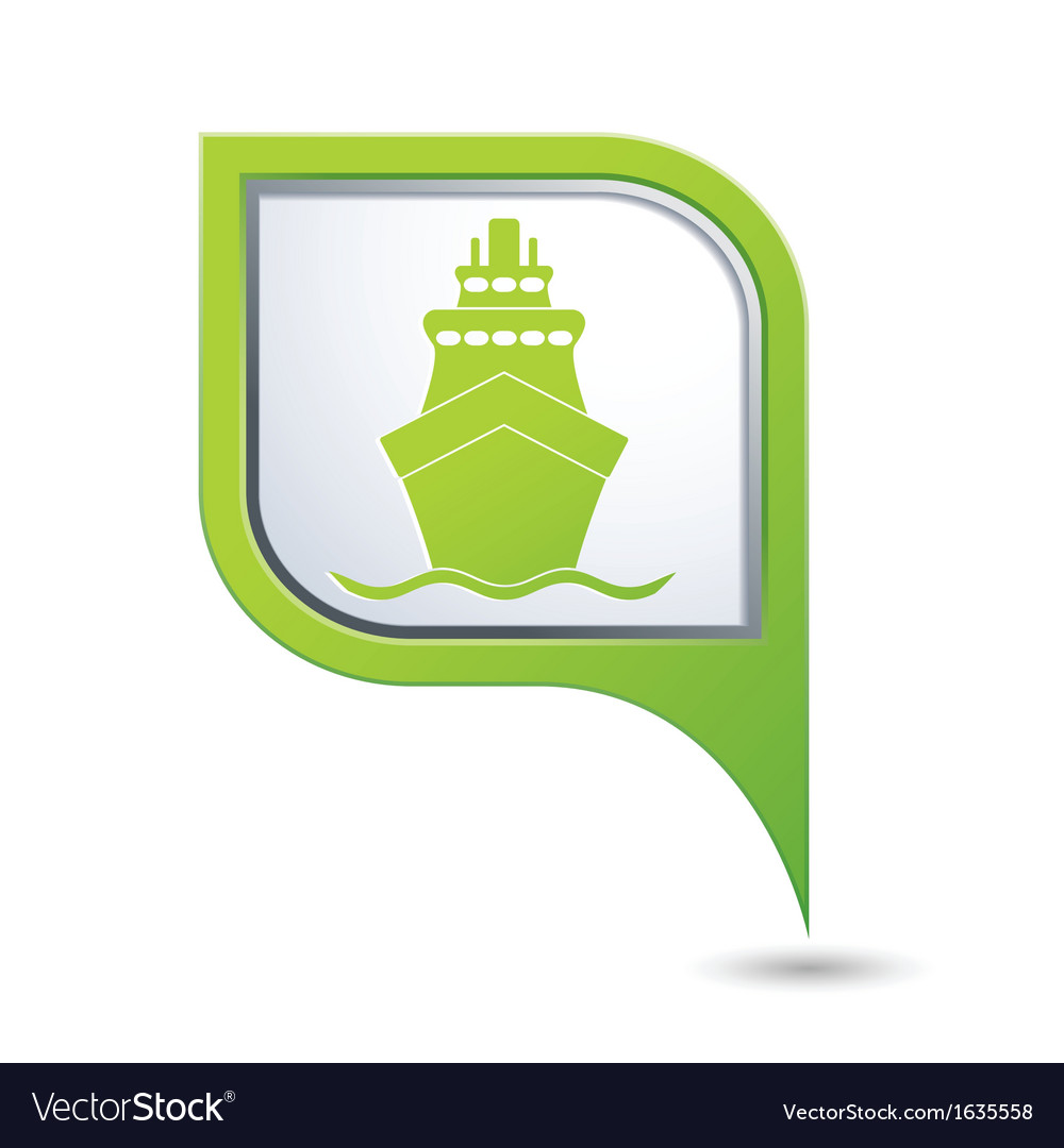 Ship icon green map pointer2
