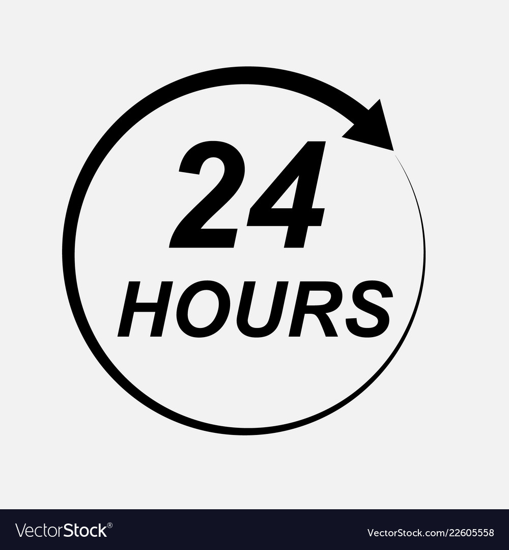 Twenty four hour icon Royalty Free Vector Image