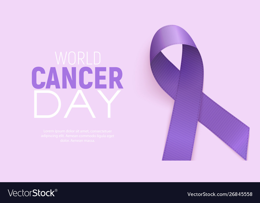 World cancer day concept with lavender ribbon