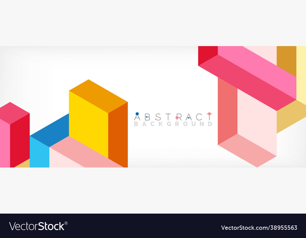 Abstract background 3d cubes cubic elements vector image Abstract background 3d cubes cubic elements