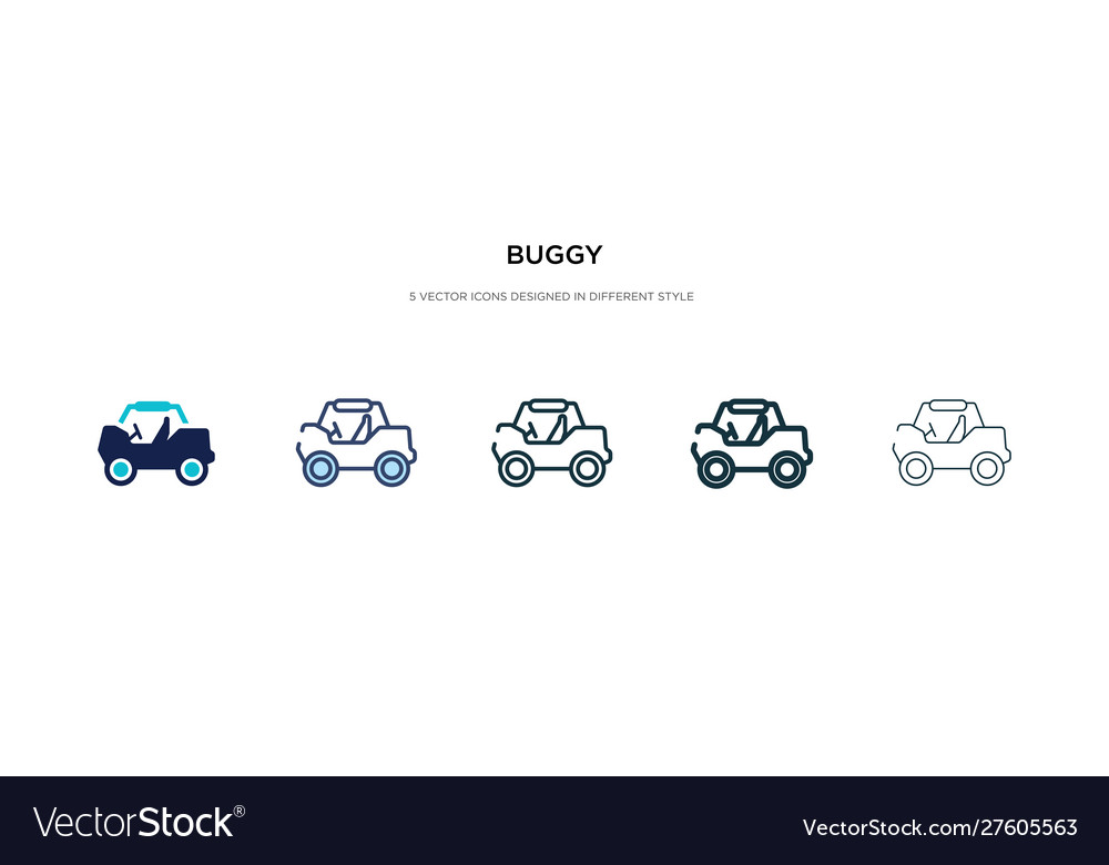Buggy icon in different style two colored