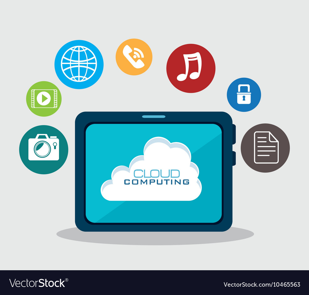 Cloud computing data icon Royalty Free Vector Image