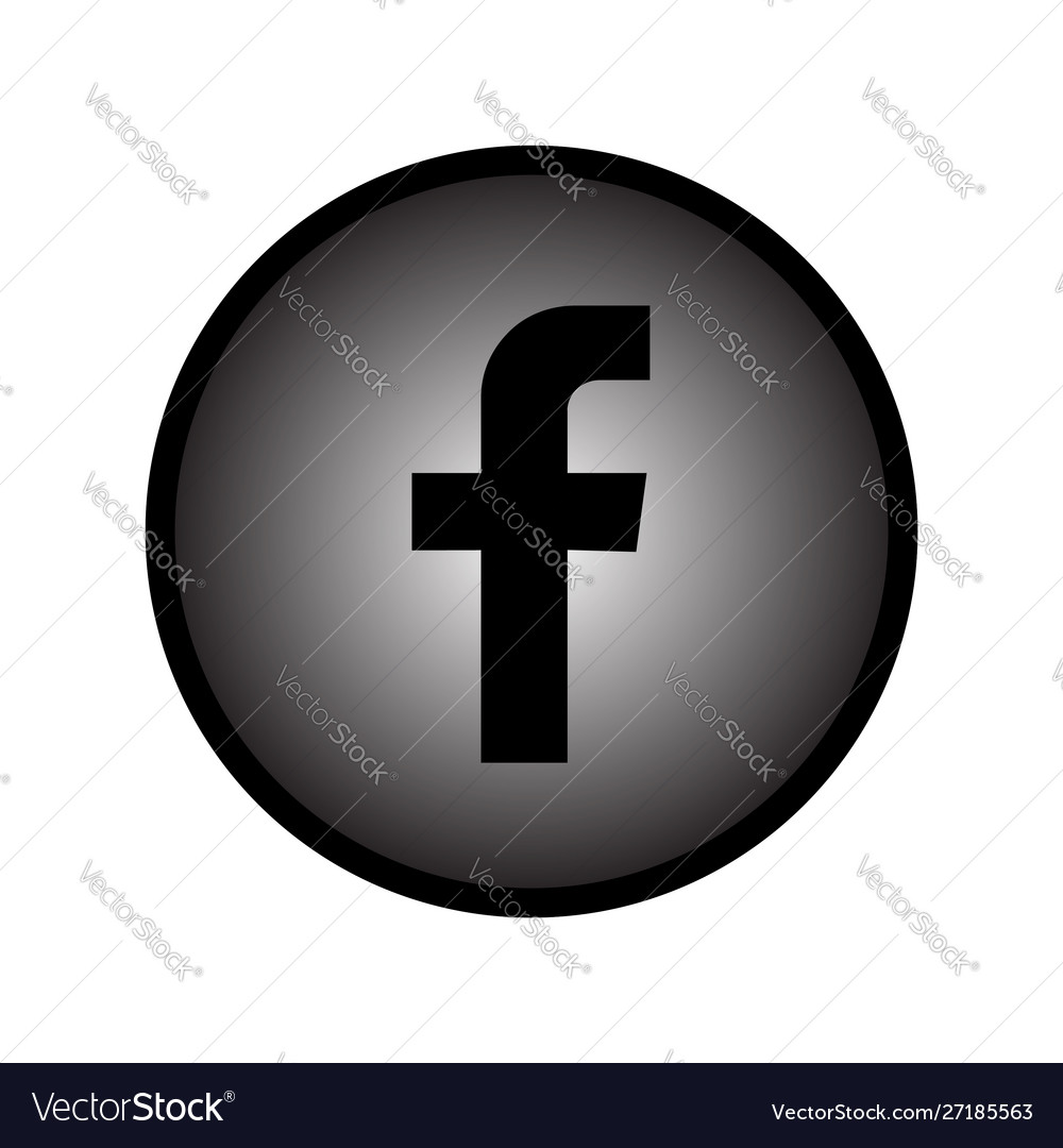 Facebook Black And White Gradient Logo Royalty Free Vector