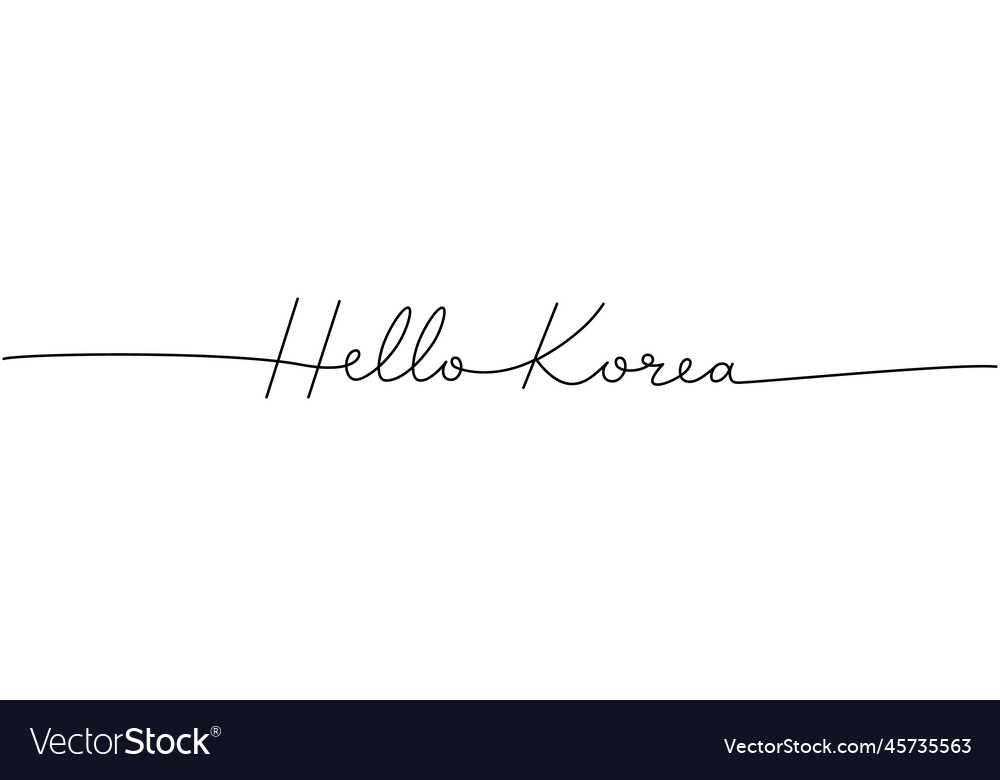 Hello korea - word with continuous one line