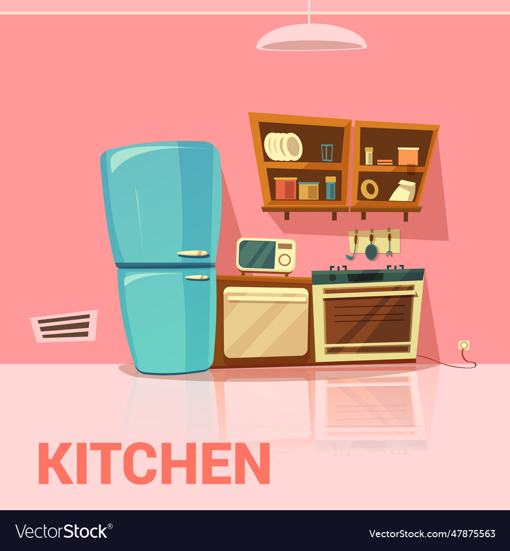 Kitchen retro design retro design Royalty Free Vector Image