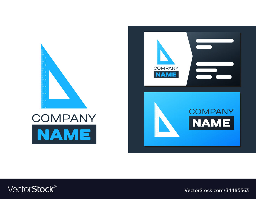Logotype triangular ruler icon isolated on white
