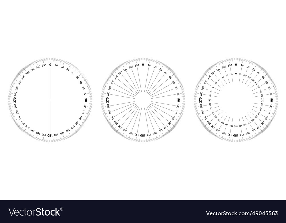 Protractor Kreis zur Messung von geometrischen Winkeln vector image Protractor Kreis zur Messung von geometrischen Winkeln