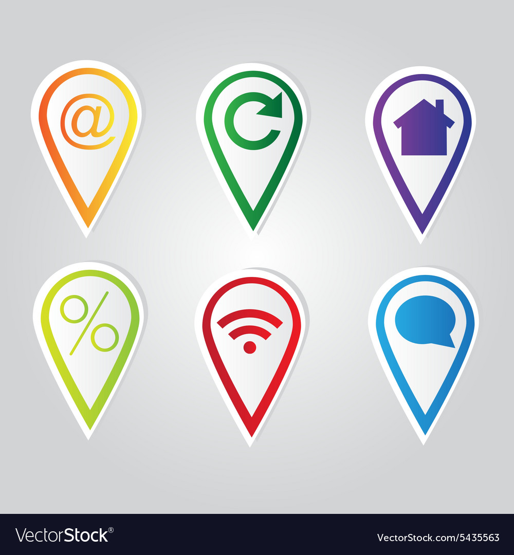 Set of bright map pointers