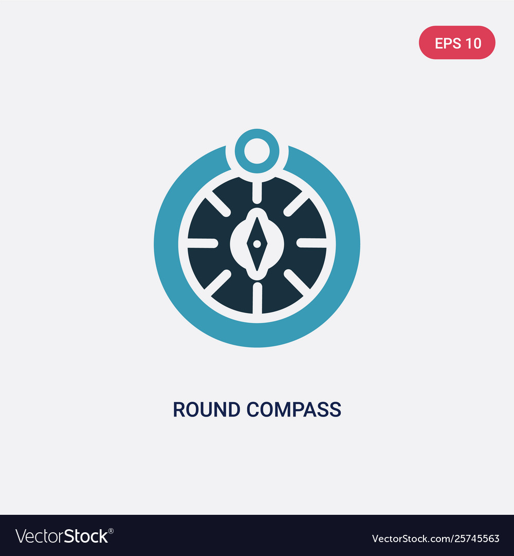 Two color round compass icon from mechanicons