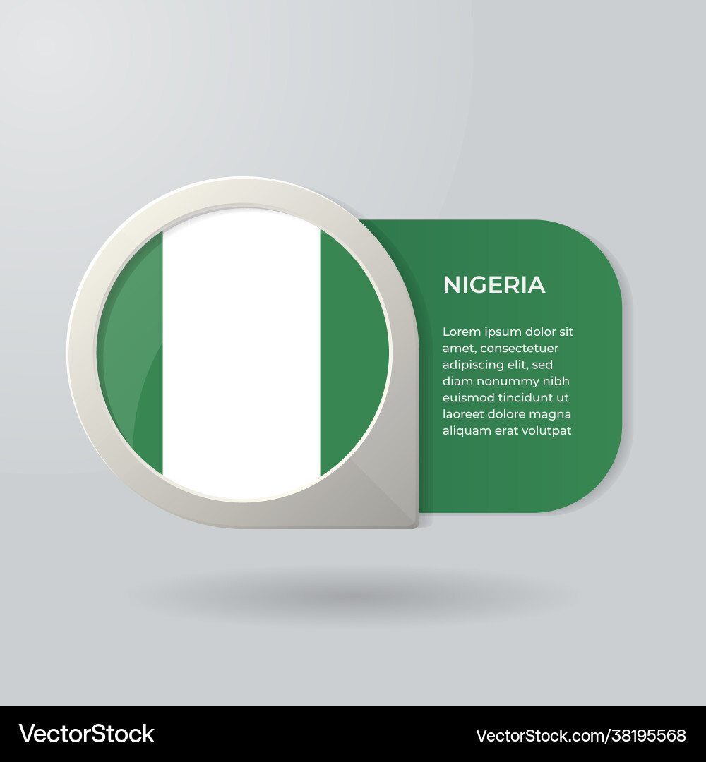 3d Map Pointer Flag Nation Nigeria Royalty Free Vector Image