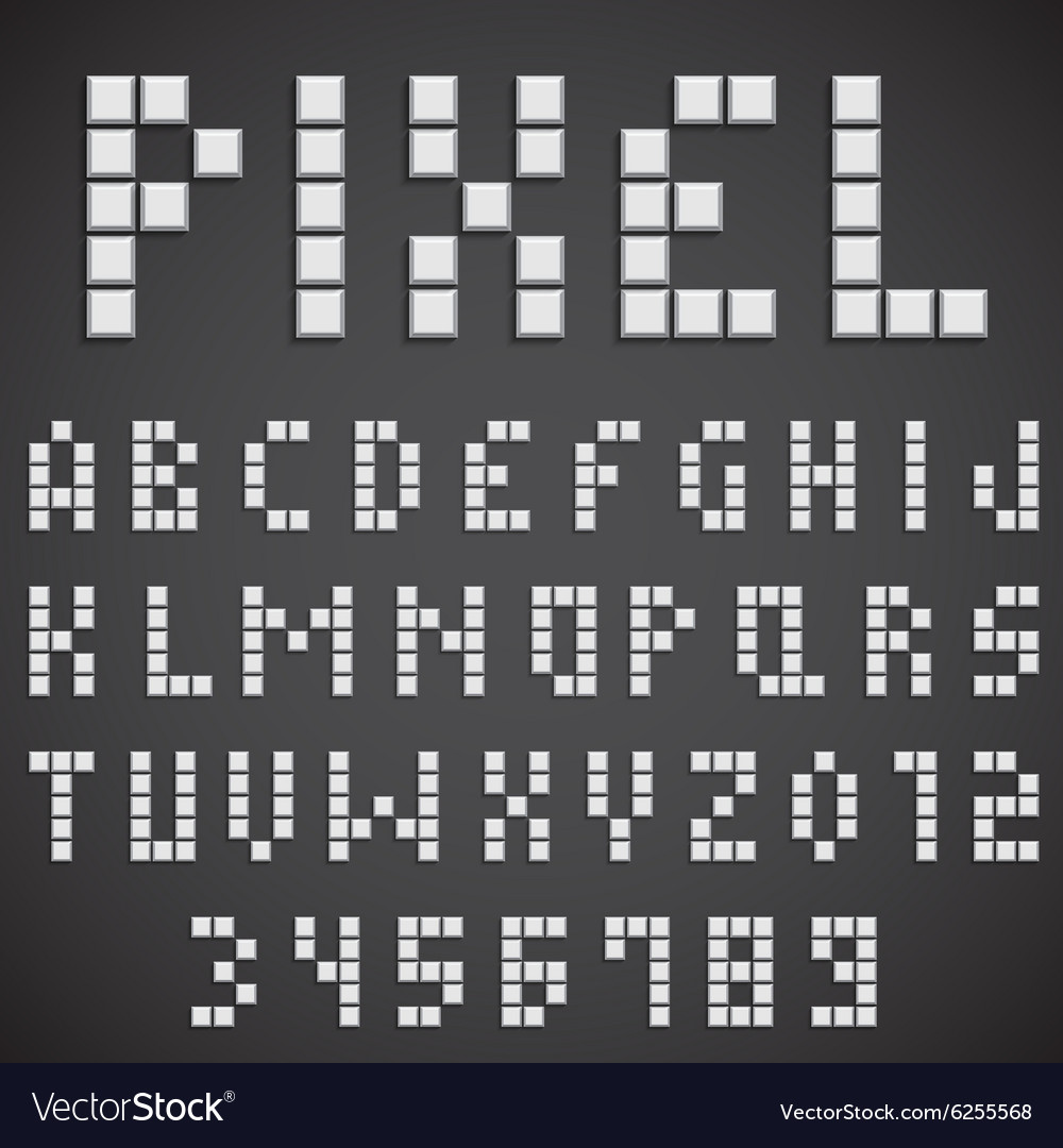 3D Pixel Font Set