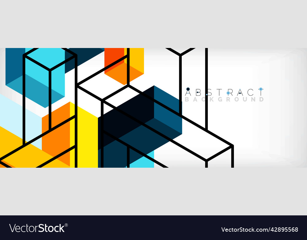 Abstract background 3d cubes cubic elements vector image Abstract background 3d cubes cubic elements