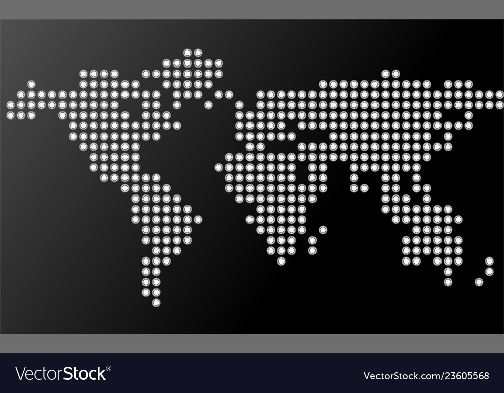 Abstract world map of dots