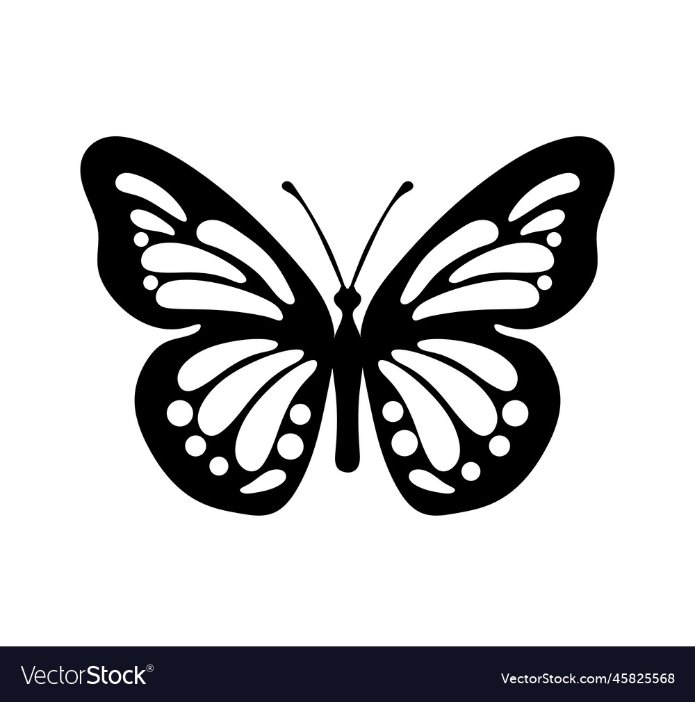 Black decorative butterfly on white Royalty Free Vector