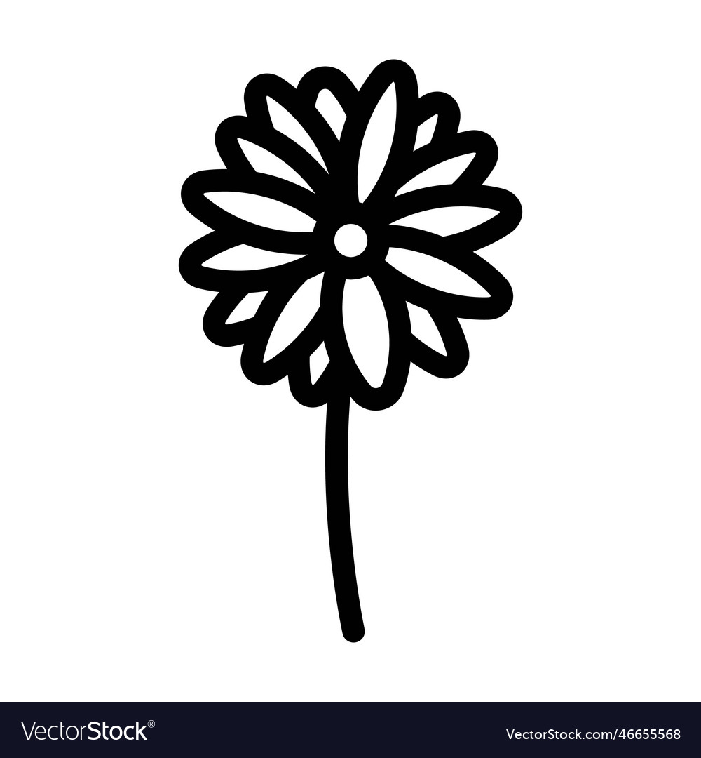 Black eyed susan flower spring line icon Vector Image