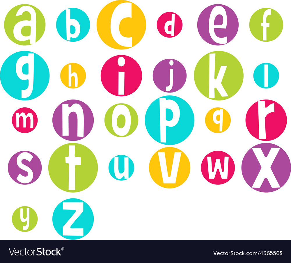 Crazy Bright Alphabet Royalty Free Vector Image