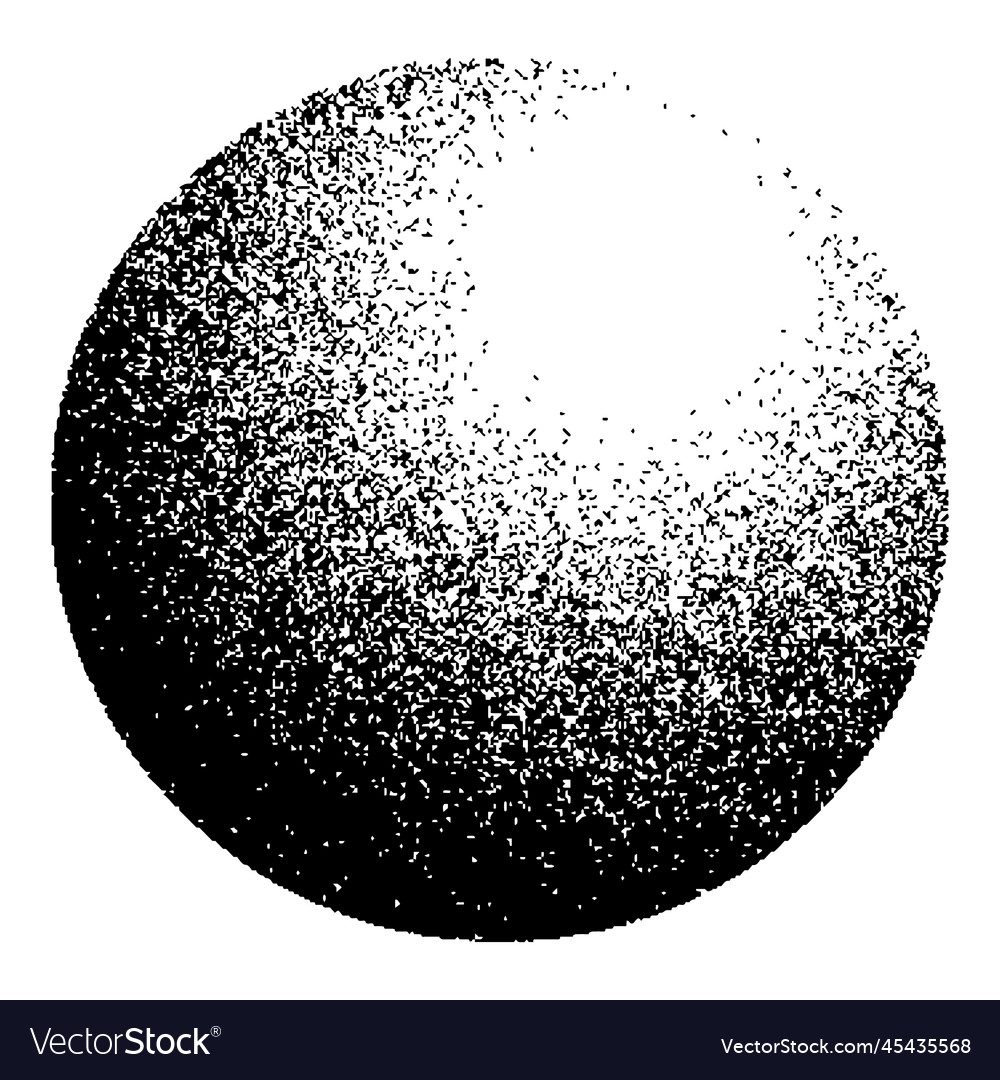 Dotwork noise gradient circle sand grain effect Vector Image