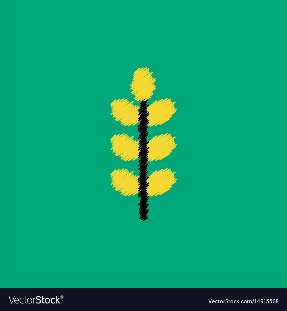 Flat icon design collection tree leaf