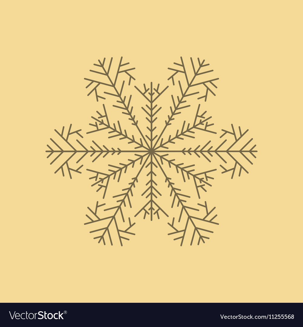 Flat on background of snowflake