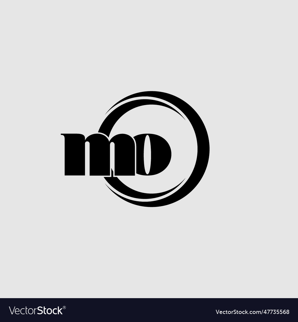 Letters mo simple circle linked line logo vector image Letters mo simple circle linked line logo