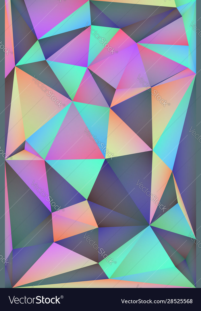 Multi-color geometric triangular low poly vector image Multi-color geometric triangular low poly
