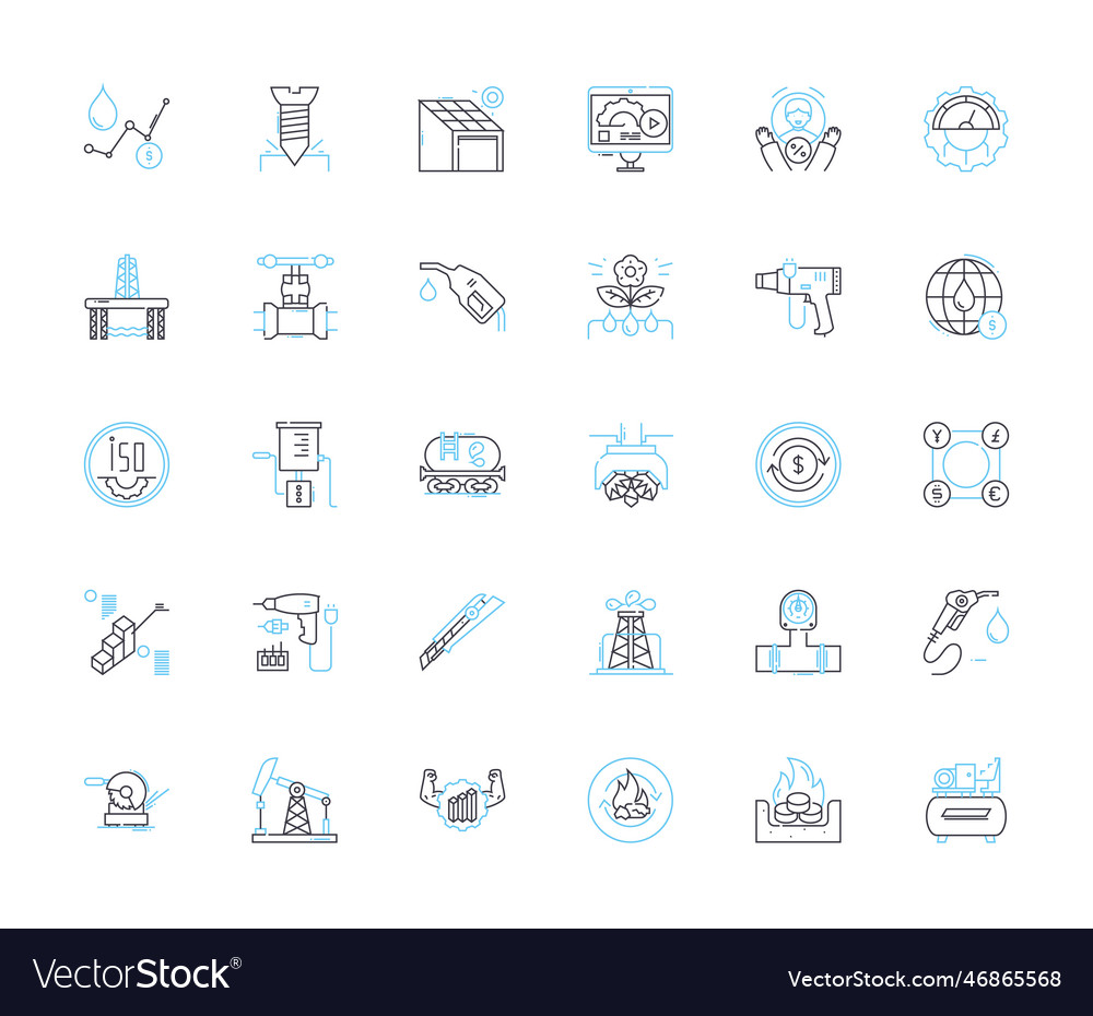 Natural language processing linear icons set vector image Natural language processing linear icons set