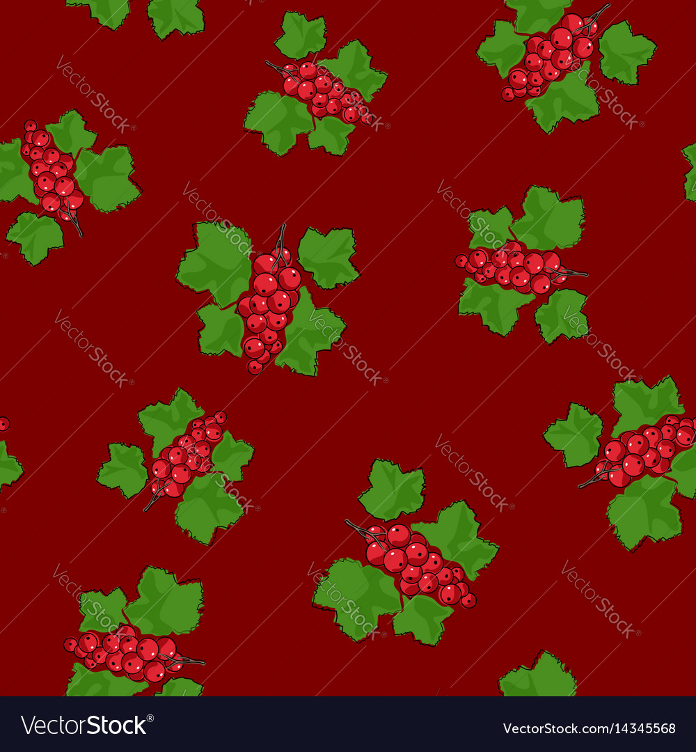 Redcurrant Pattern on Dark Red