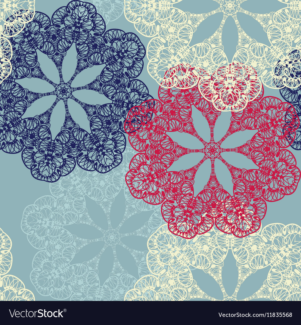 Seamless pattern with circular ornaments like
