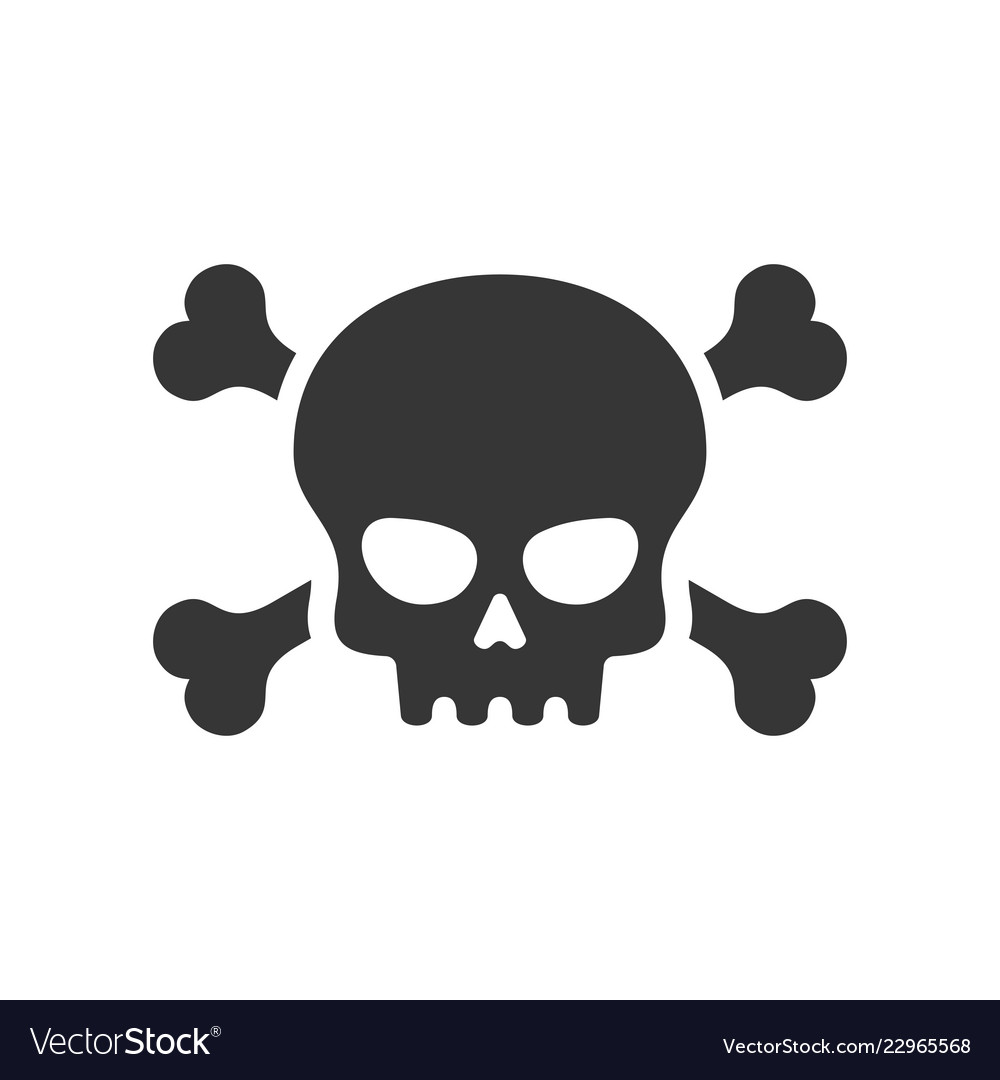 Skull and crossbones icon on white background Vector Image