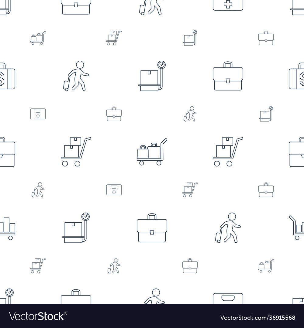 Suitcase icons pattern seamless white background