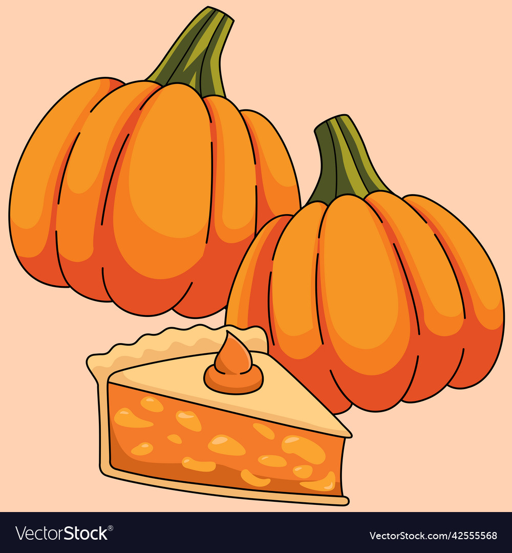 Thanksgiving pumpkin pie cartoon