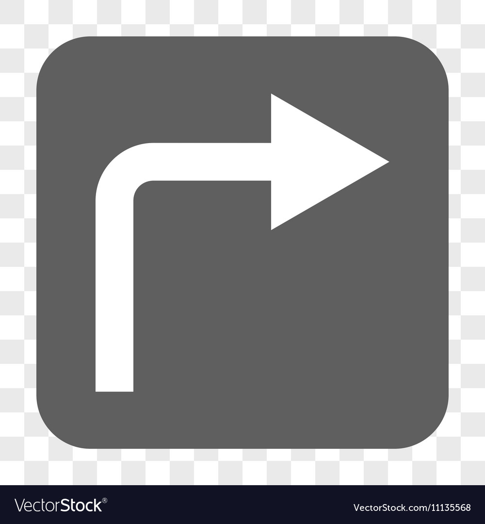 Turn right rounded square button
