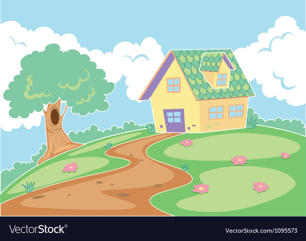 A House In A Nature Royalty Free Vector Image - Vectorstock