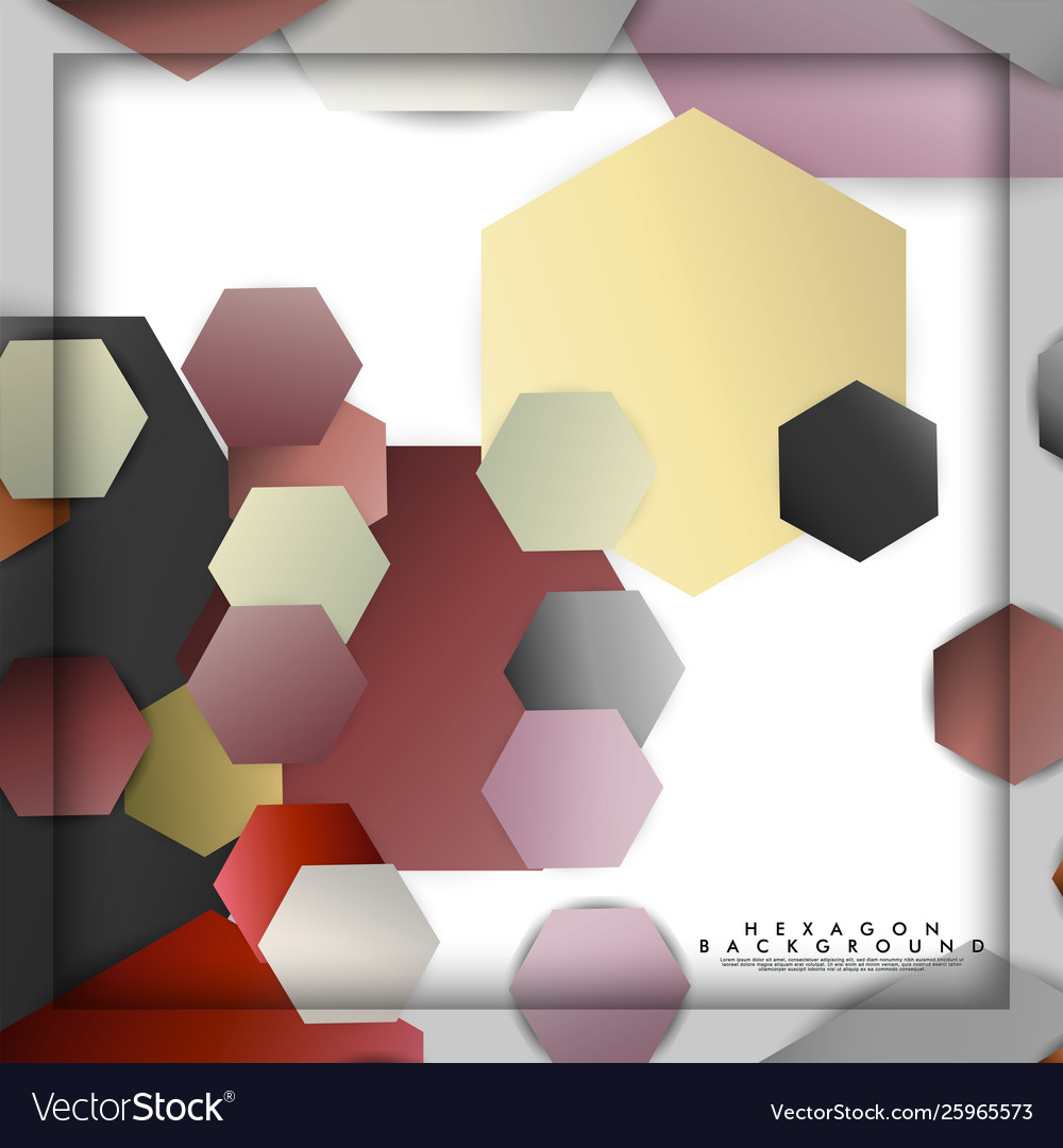 Abstract hexagon background with color stone vector image Abstract hexagon background with color stone
