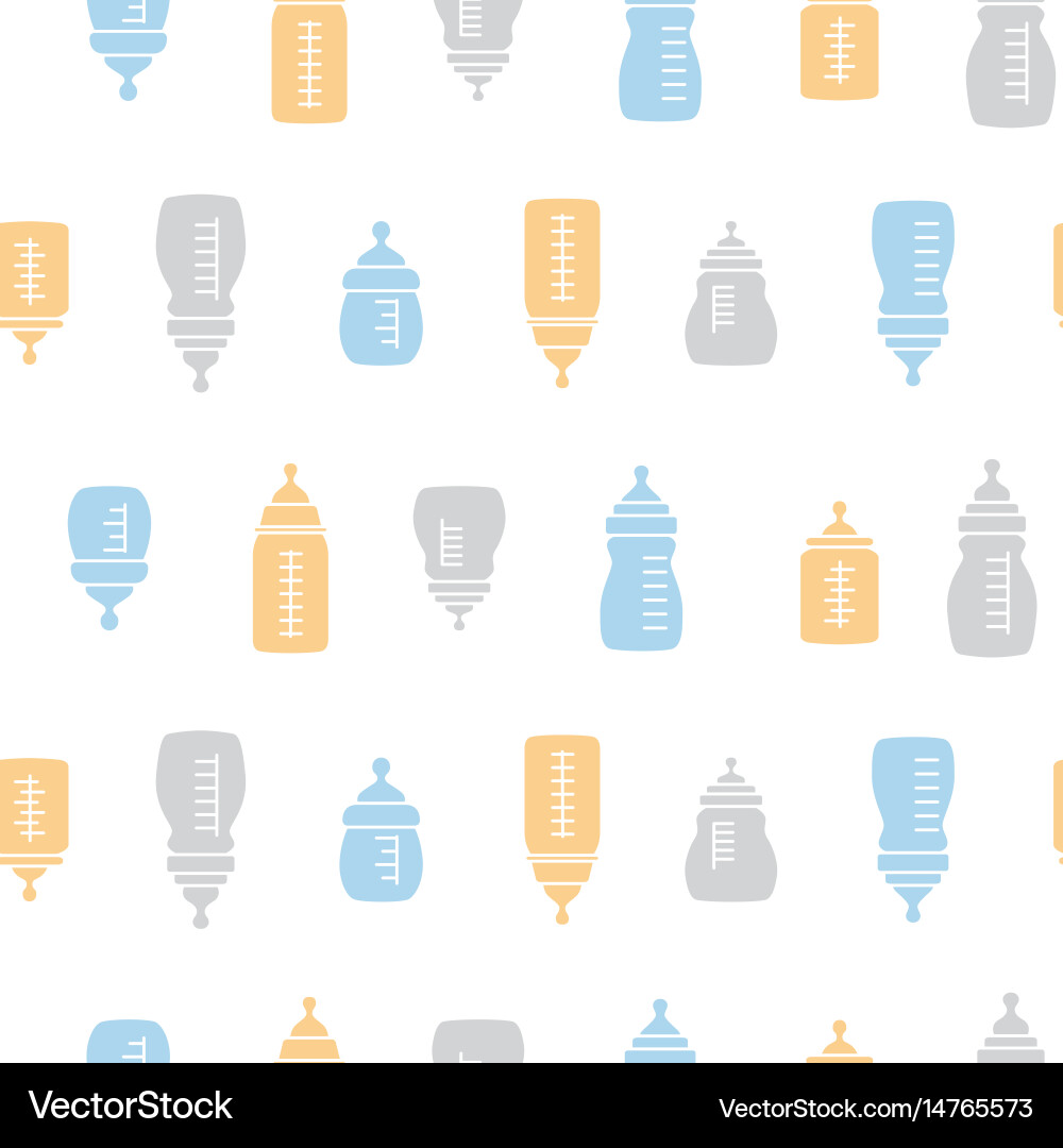 Baby seamless bottle pattern Royalty Free Vector Image