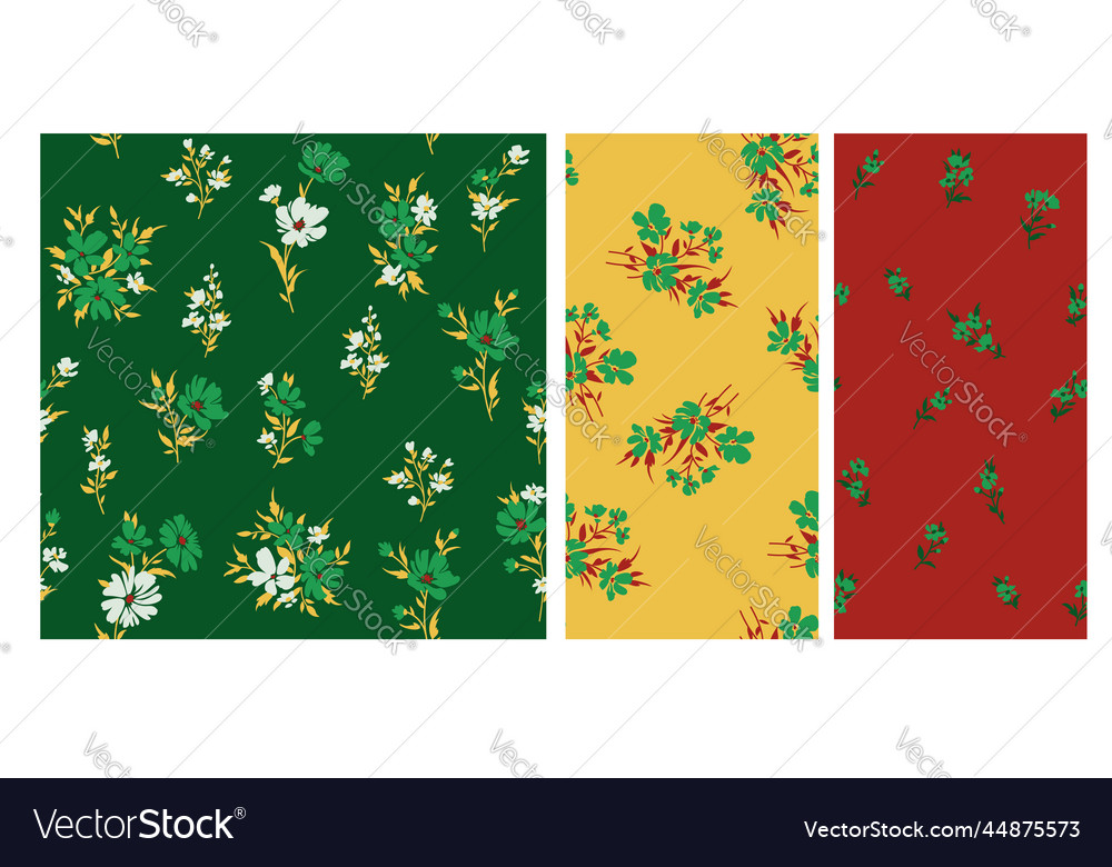 Contemporary abstract floral print with small Vector Image