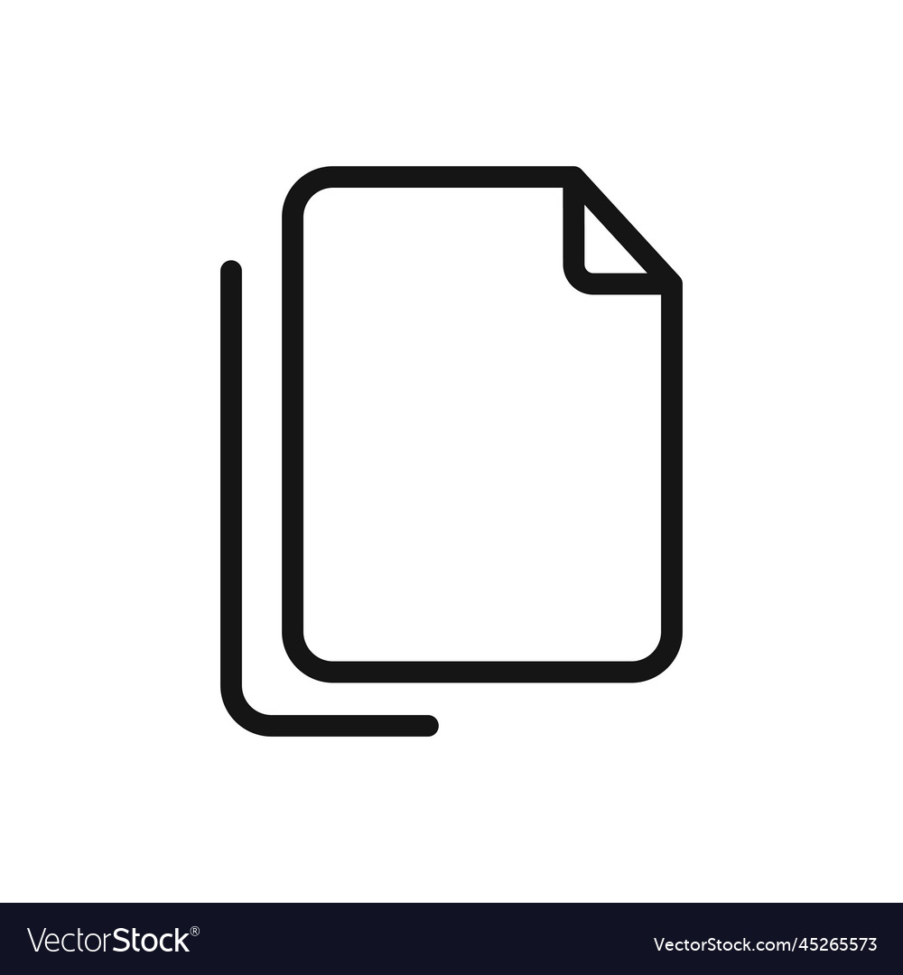 Copy file line icon isolated on white background vector image Copy file line icon isolated on white background